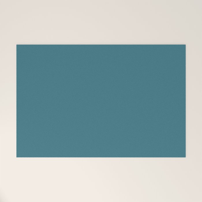 Solid Color Spring Teal Welcome Mat Gallery Image 1