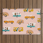 Retro Road Trip - Pink Palette Outdoor Rug Gallery Image 1