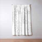 Monstera Leaf Line Drawing Window Curtain Gallery Image 3
