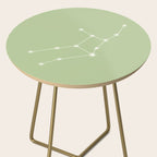 Virgo Zodiac Star Constellation Line Art Soft Green Side Table Gallery Image 2
