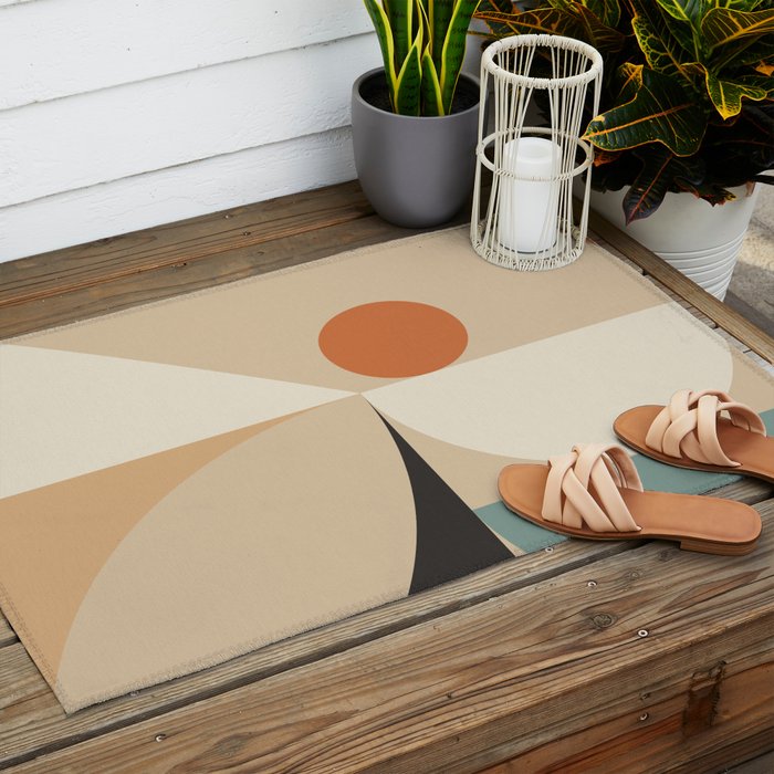 Mid Century 08B Outdoor Rug Gallery Image 2