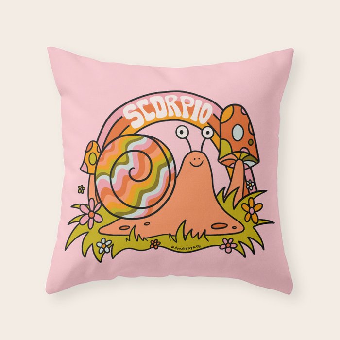 Scorpio Snail Throw Pillow Gallery Image 6