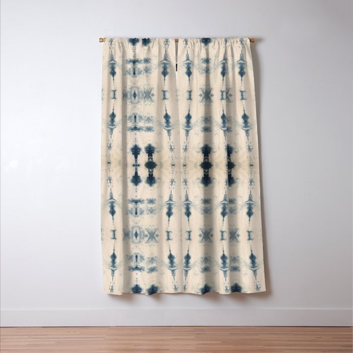 Light Indigo Shibori Window Curtain Gallery Image 3