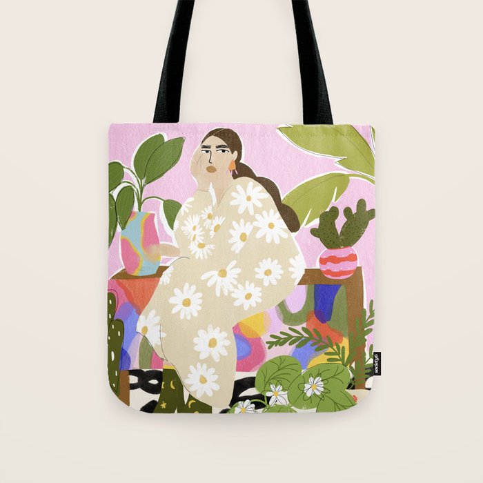 Hanging out with plants Tote Bag Gallery Image 1