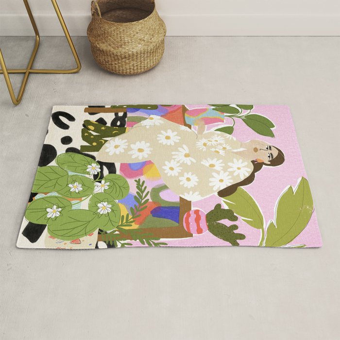 Hanging out with plants Rug Gallery Image 1