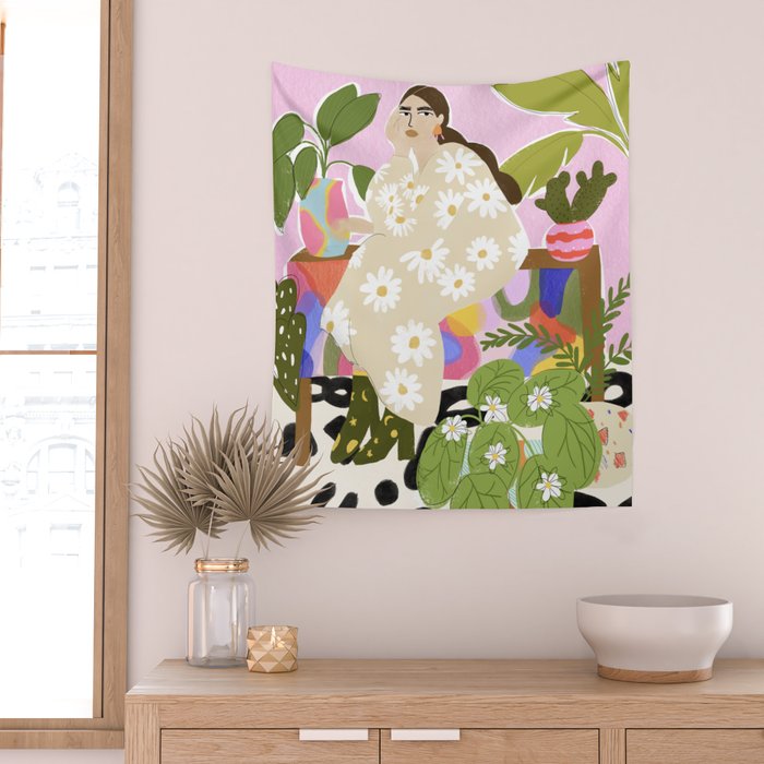 Hanging out with plants Wall Tapestry Gallery Image 2