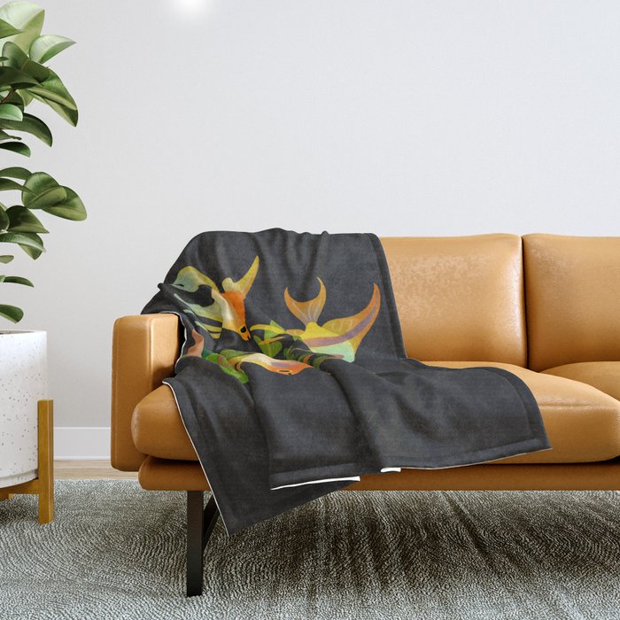Freshwater fish and plants 1 Throw Blanket Gallery Image 1