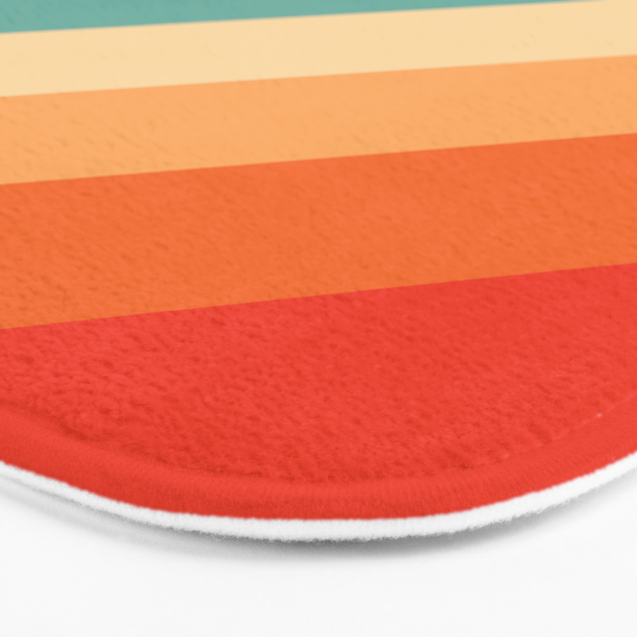 Retro 70s Stripe Colorful Rainbow Bath Mat Gallery Image 3