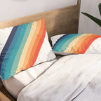 Retro 70s Stripe Colorful Rainbow Pillow Sham Gallery Image 2