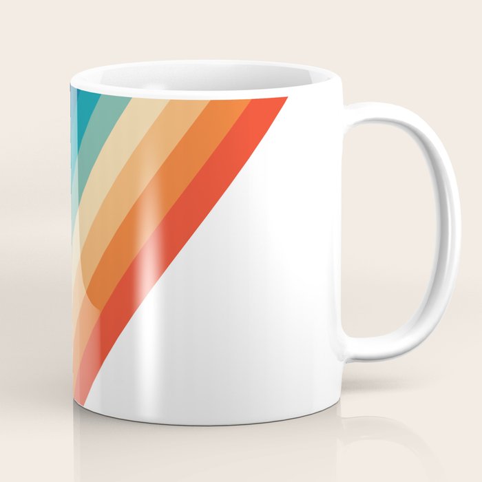Retro 70s Stripe Colorful Rainbow Coffee Mug Gallery Image 1