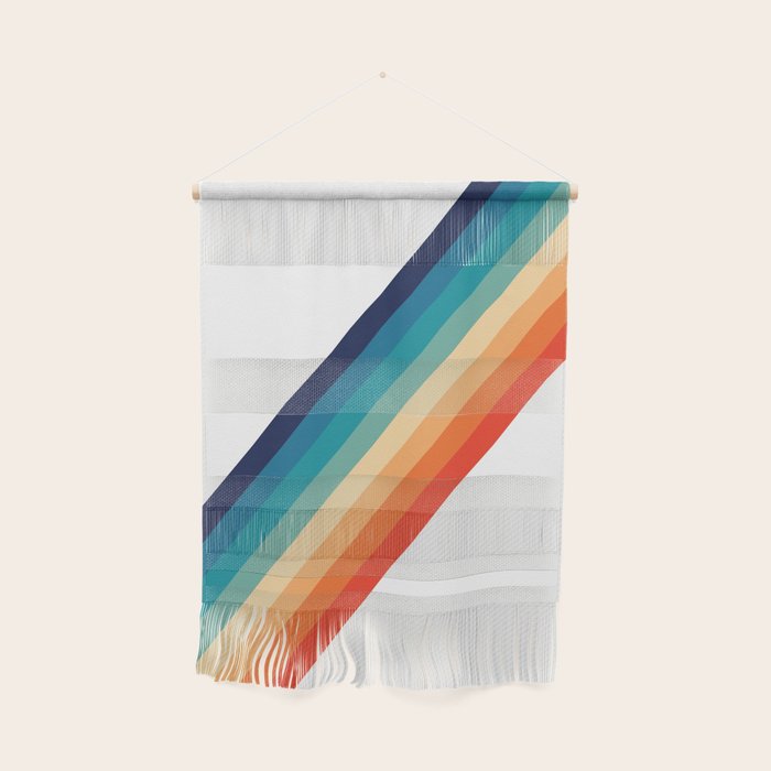Retro 70s Stripe Colorful Rainbow Wall Hanging Gallery Image 1