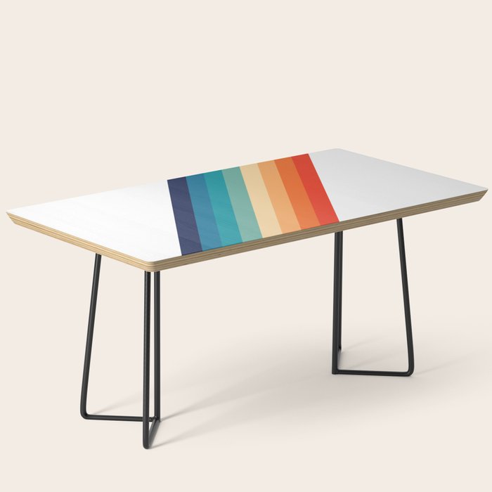 Retro 70s Stripe Colorful Rainbow Coffee Table Gallery Image 1