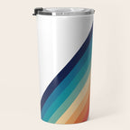 Retro 70s Stripe Colorful Rainbow Travel Mug Gallery Image 3