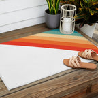 Retro 70s Stripe Colorful Rainbow Outdoor Rug Gallery Image 2