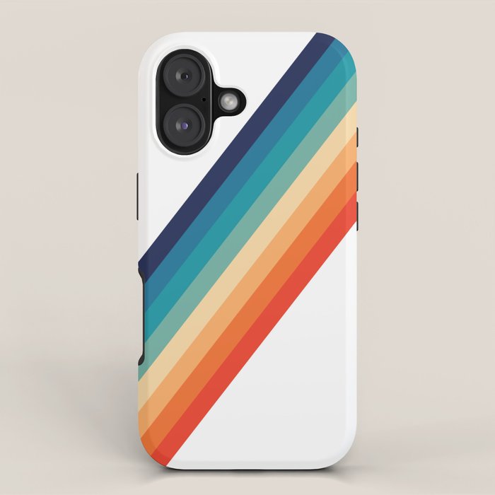 Retro 70s Stripe Colorful Rainbow iPhone Case Gallery Image 1