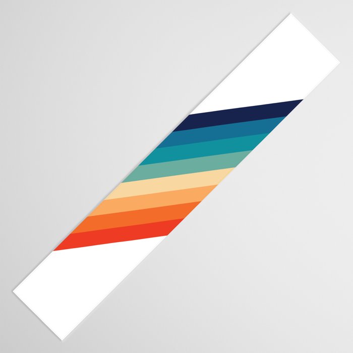 Retro 70s Stripe Colorful Rainbow Table Runner Gallery Image 3