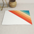 Retro 70s Stripe Colorful Rainbow Rug Gallery Image 1