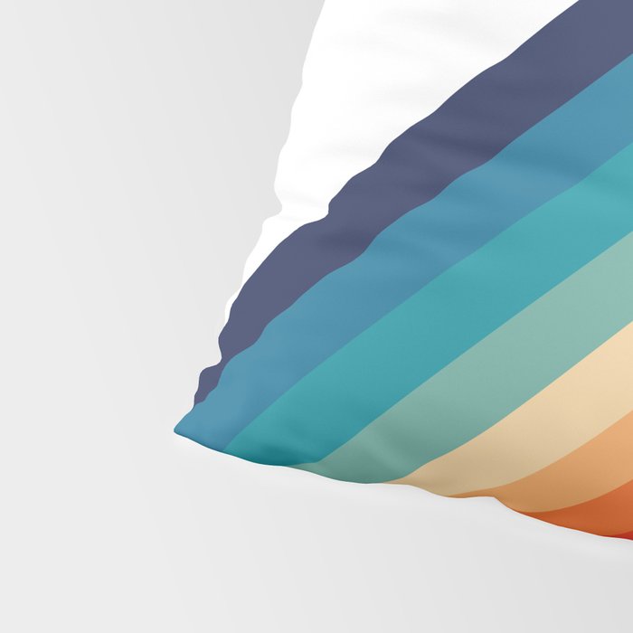 Retro 70s Stripe Colorful Rainbow Pillow Sham Gallery Image 4