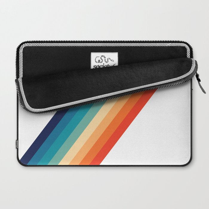 Retro 70s Stripe Colorful Rainbow Laptop Sleeve Gallery Image 2