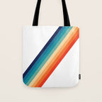 Retro 70s Stripe Colorful Rainbow Tote Bag Gallery Image 1