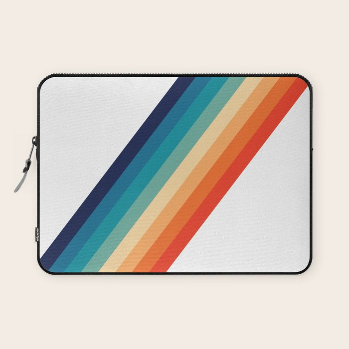 Retro 70s Stripe Colorful Rainbow Laptop Sleeve Gallery Image 1