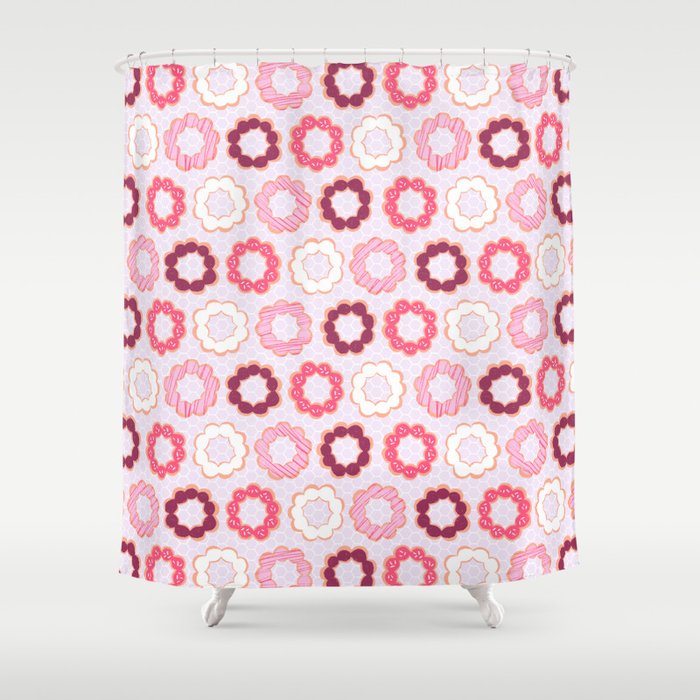 Mochi Donuts Pattern Shower Curtain Gallery Image 1