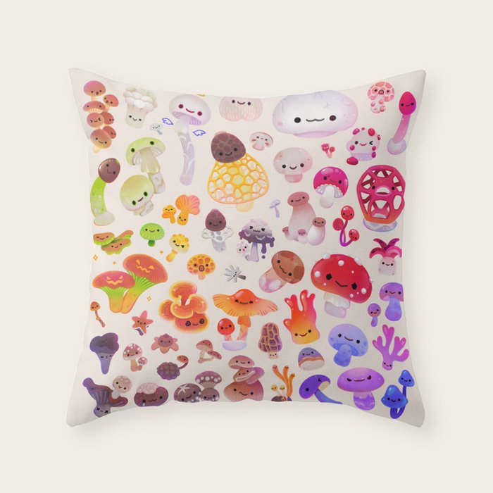mushroom - light Throw Pillow Gallery Image 6