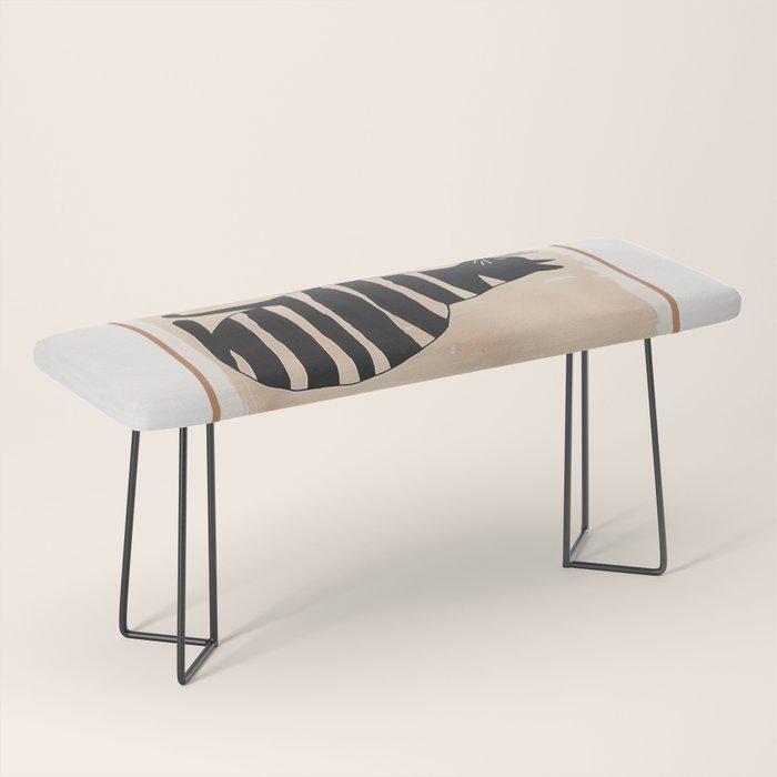 Black Cat with Bold Stripes Bench Gallery Image 1