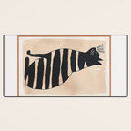 Black Cat with Bold Stripes Desk Mat Gallery Image 3