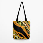 Diagonal Lei Pikake and Orange Lokelani Ti Leaf Puakenikeni Lantern Ilima Tote Bag Gallery Image 2