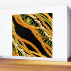 Diagonal Lei Pikake and Orange Lokelani Ti Leaf Puakenikeni Lantern Ilima Wall Mural Gallery Image 2