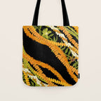 Diagonal Lei Pikake and Orange Lokelani Ti Leaf Puakenikeni Lantern Ilima Tote Bag Gallery Image 1