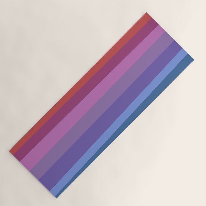Modern Bright Rainbow Abstract Stripes Yoga Mat Gallery Image 1