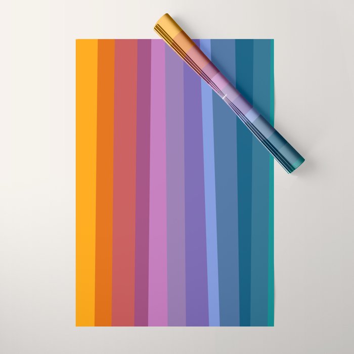 Modern Bright Rainbow Abstract Stripes Wrapping Paper Gallery Image 1