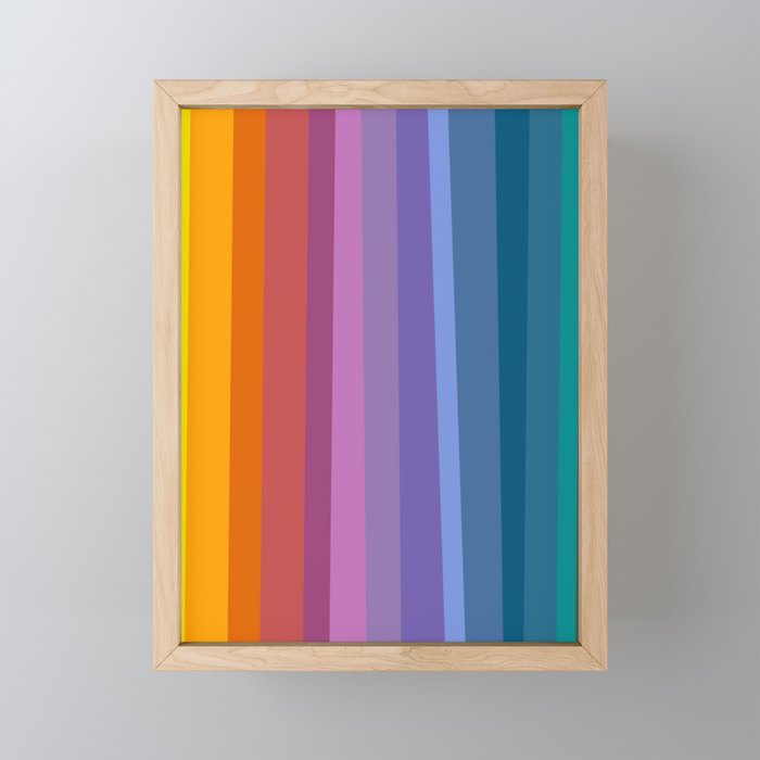 Modern Bright Rainbow Abstract Stripes Mini Art Print Gallery Image 1
