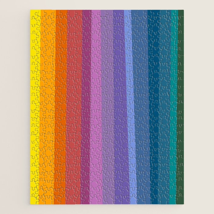 Modern Bright Rainbow Abstract Stripes Jigsaw Puzzle Gallery Image 1