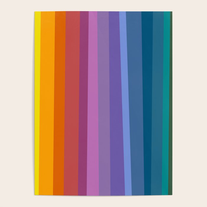 Modern Bright Rainbow Abstract Stripes Poster Gallery Image 4