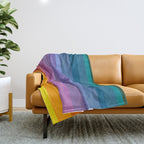 Modern Bright Rainbow Abstract Stripes Throw Blanket Gallery Image 1