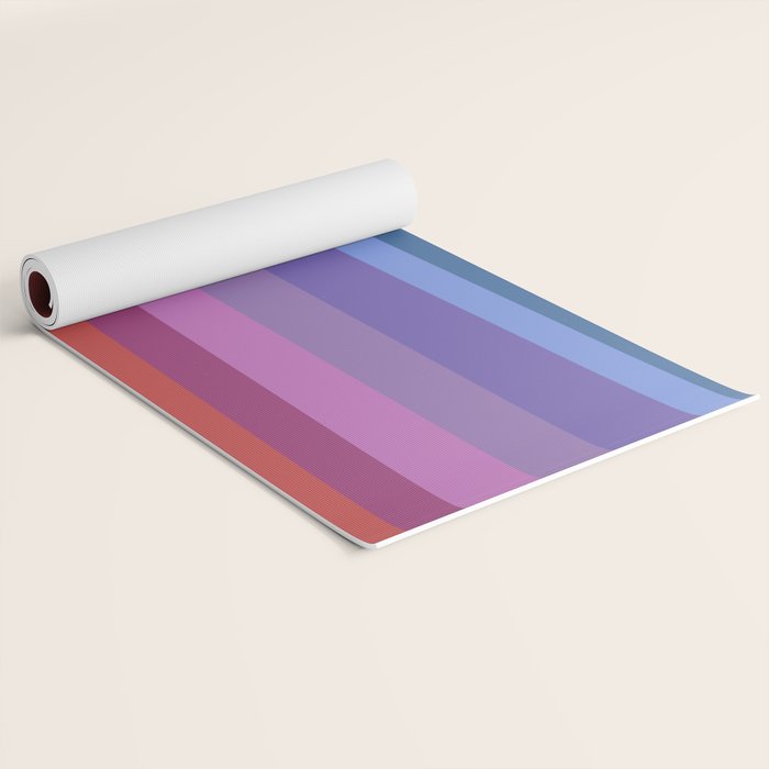 Modern Bright Rainbow Abstract Stripes Yoga Mat Gallery Image 2