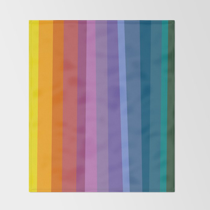 Modern Bright Rainbow Abstract Stripes Throw Blanket Gallery Image 2