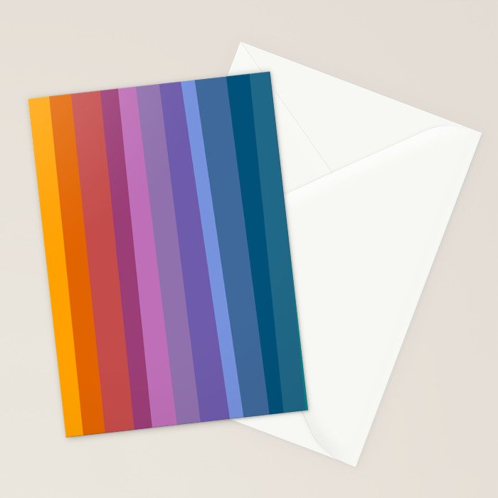 Modern Bright Rainbow Abstract Stripes Stationery Card Gallery Image 2