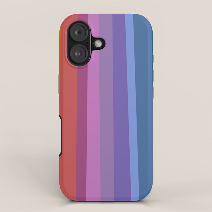 Modern Bright Rainbow Abstract Stripes iPhone Case Gallery Image 1