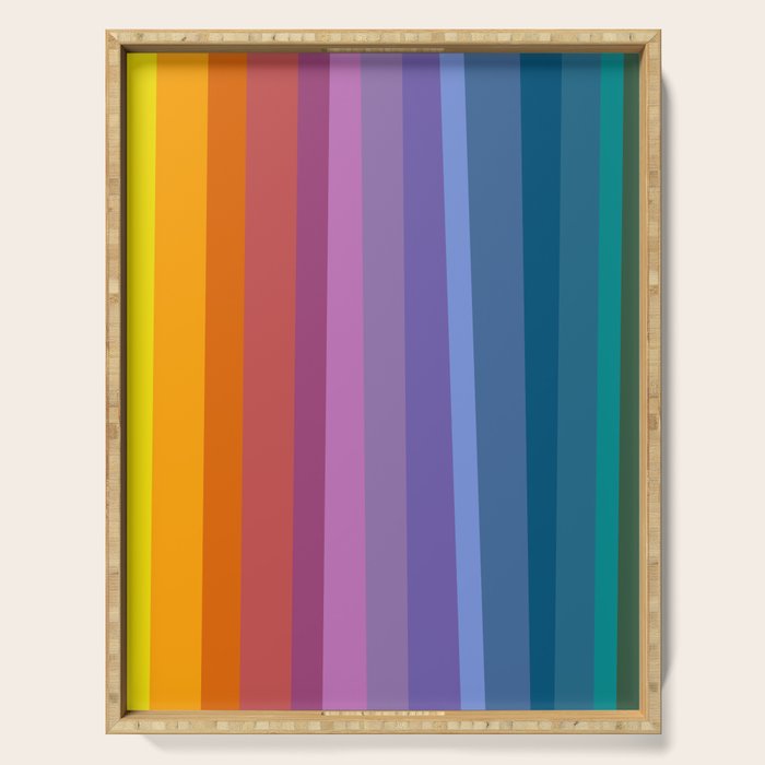 Modern Bright Rainbow Abstract Stripes Serving Tray Gallery Image 1
