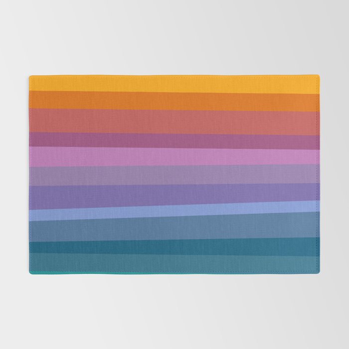 Modern Bright Rainbow Abstract Stripes Rug Gallery Image 2