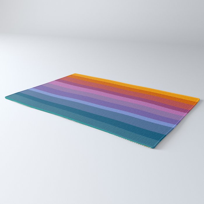 Modern Bright Rainbow Abstract Stripes Rug Gallery Image 3