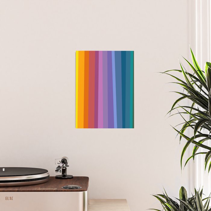 Modern Bright Rainbow Abstract Stripes Poster Gallery Image 2
