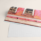 Monkey Business | Watercolor Tropical Goa Architecture Painting | Travel Pastel Pink Blush Building Wrapping Paper Gallery Image 2