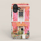 Monkey Business | Watercolor Tropical Goa Architecture Painting | Travel Pastel Pink Blush Building iPhone Case Gallery Image 1