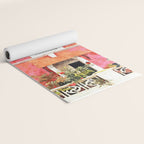 Monkey Business | Watercolor Tropical Goa Architecture Painting | Travel Pastel Pink Blush Building Yoga Mat Gallery Image 2