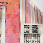 Monkey Business | Watercolor Tropical Goa Architecture Painting | Travel Pastel Pink Blush Building Wall Tapestry Gallery Image 3
